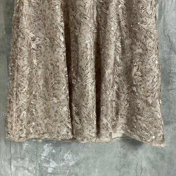 ADRIANNA PAPELL Women's Marble Embroidered Sequin Sleeveless Cocktail Dress - Picture 8 of 13